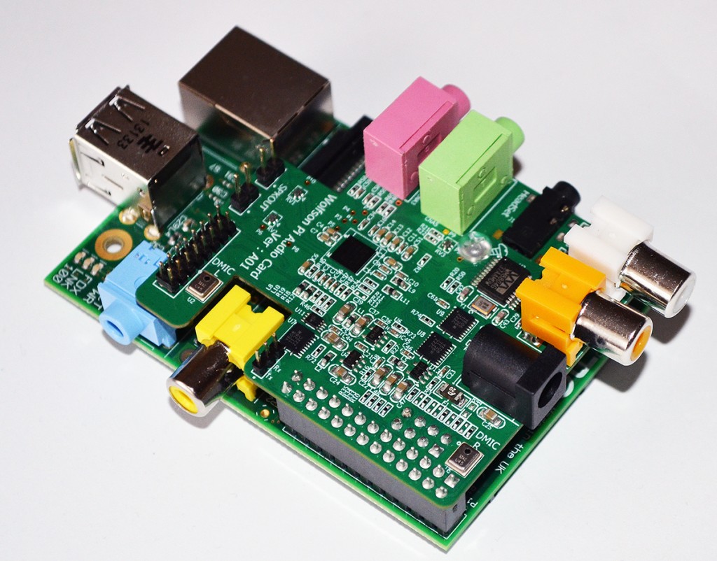 La Wolfson Audio Card installée sur un RaspberryPi