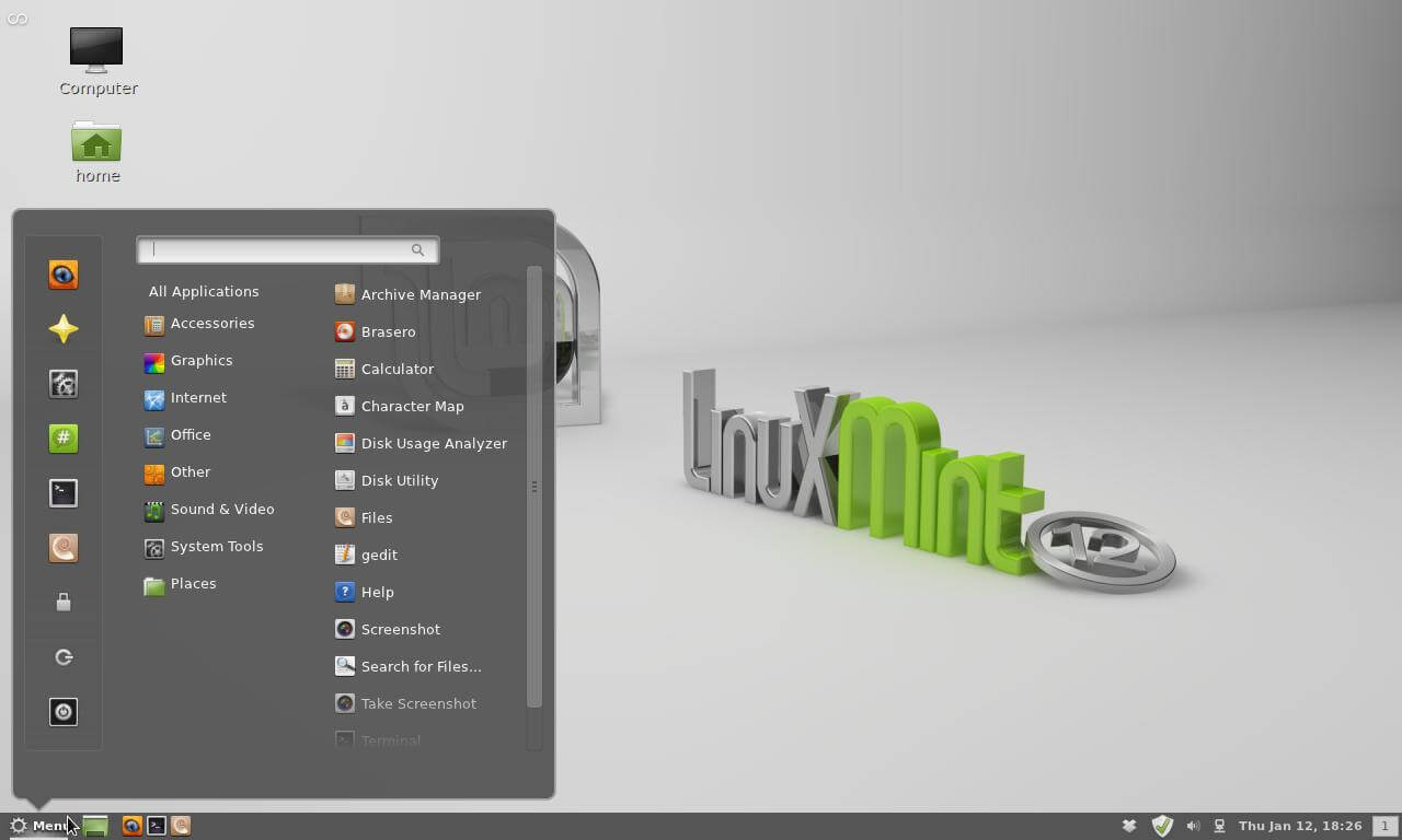 Un petit aperçu du bureau de Linux Mint : pas de quoi dépayser un Windowsien ;)